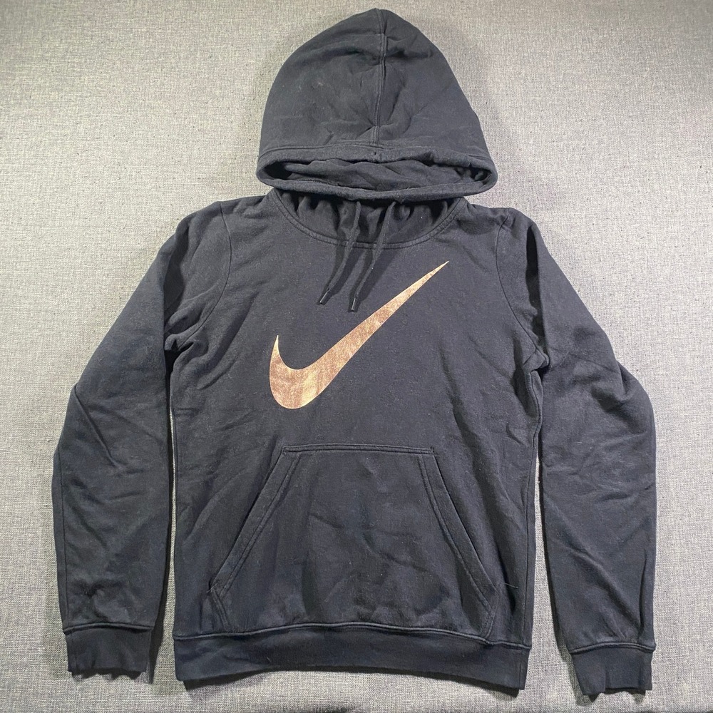 Nike Sportswear Black Hoodie Pullover Sweatshirt Cowl‎ Neck Swoosh Women Small